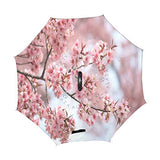 Reverse Umbrella Japanese Pink Beautiful Cherry Blossom Windproof Double Layer Folding Inverted