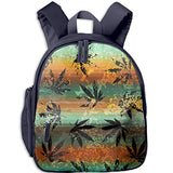 Colors Hemp Leaves Backpack School Bookbags College Bags Daypack Travel Bag