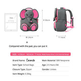 Cocomilo 12" Cute 3D Toddler Kids elephant Backpack for Boys Girls Leash Name Label (Grey/Pink)