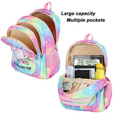 School Backpacks Girls Elementary Bookbag Cute Lightweight Backpack Set Kids Lunch box and Pencil case (Rainbow 2 - Fayry Unicorn T0032)