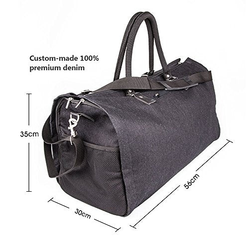 GYSSIEN 2 in 1 Convertible Travel Garment Bag Carry On Suit Bag Luggage  Duffel (Standard)