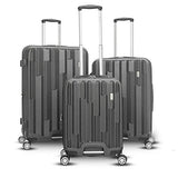 Gabbiano Avila 3 Piece Expandable Hardside Spinner Luggage Set (Dark Grey)