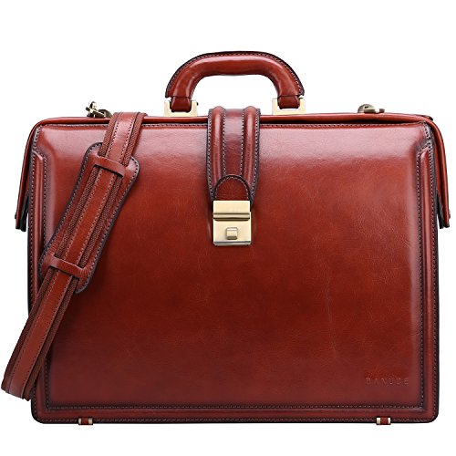 Leather Briefcase Men Leather Satchel Lawyers Bag 15 Inch 