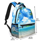 Multi leisure backpack,Summer Beach Blue Ocean With Coconut Palm Tre, travel sports School bag for adult youth College Students