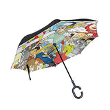 Mr.Lucien Double Layer Inverted American Style Street Artisc Graffiti Umbrella, Street Art