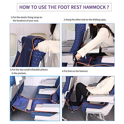 Airplane Footrest Adjustable Hammock Office Desk Feet Relax Airplane  Comfort Travel Memory Foam Foot Comfy Hammock