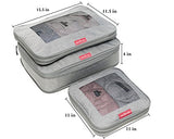 LeanTravel Compression Packing Cubes Luggage Organizers for Travel W/Double Zipper (3) Set (Grey)