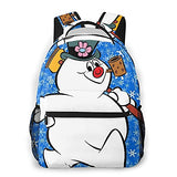 Multi leisure backpack,Frosty The Cute Pig Snowman, travel sports School bag for adult youth College Students