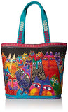 Laurel Burch Shoulder Tote Zipper Top 19, 1/2-Inch By 6, 3/4-Inch By 15-Inch, Fantasticats