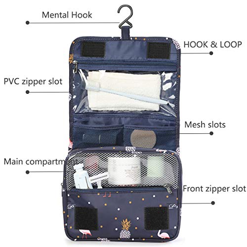 HEMICO Cosmetic Bag Toiletry Bag Foldable Travel Bag 4 Seperate Zipper  Compartments for Cosmetics