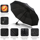 Travel Umbrella Windproof, Auto Open Close Compact Umbrellas for Women and Men Teflon Coating