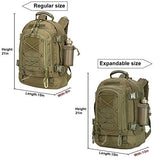 PANS Military Expandable Travel Backpack Tactical Waterproof Outdoor 3-Day Bag,Large,Molle System