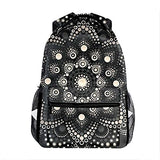 School Backpack Durable Children School Book Bags Mandala Black White