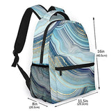 Multi leisure backpack,Stone Agate With Blue And Gold Veins, travel sports School bag for adult youth College Students