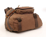 AUGUR Vintage Multi-functional Single-shoulder Canvas Sling Pack CrossBody Bag (Coffee)