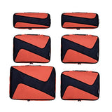 6 Set Packing Cubes - 3 Various Sizes Luggage Packing Organizers For Travel (Orange)