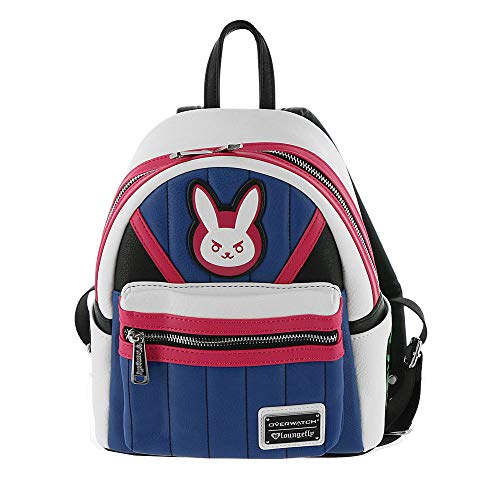 Loungefly Overwatch D.Va Mini Backpack + Wallet + D.Va Plush Bunny Keychain