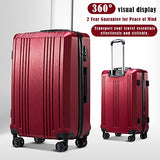 Coolife Luggage Expandable Suitcase 3 Piece Set With Tsa Lock Spinner 20In24In28In (Wine Red4)