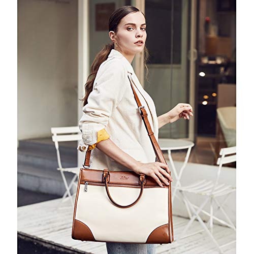 Women Oil Wax Leather Briefcases Slim Large Business 15.6 Laptop Vintage Shoulder Bag | Cluci, Oil Wax Brown