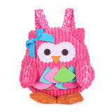 Toddler Mini Backpack for Girls Boys Cute 3D Animal Cartoon Children Preschool Backpack Pink Owl Plush Bag for Kids