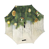 Reverse Umbrella Excellent Christmas Decorations Windproof Double Layer Inverted Umbrella Anti-UV