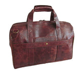 Amerileather Brown Leather Python-Print Two Piece Set Traveler On Spinner Wheels (#8702-7)