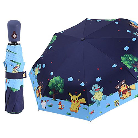 Rosavida Kids Folding Umbrella- Automatic Open- Cartoon- UV Protection- Travel Umbrella Compact