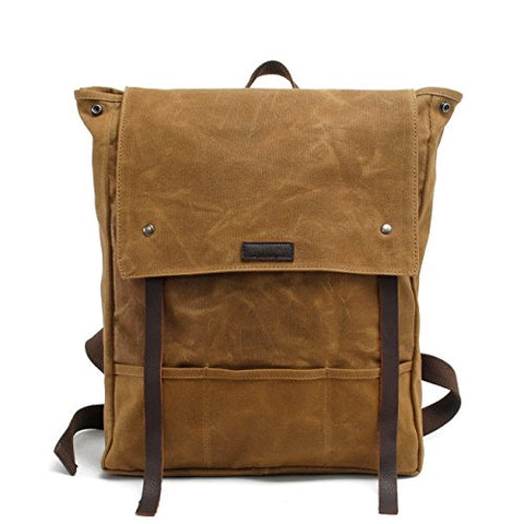 New, retro, trend, personality, oil wax waterproof, canvas bag, travel backpack, B0034