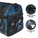 Travel Tote Luggage Weekender Duffle Bag, Black Cat Night Large Canvas shoulder bag with Shoe