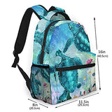 Multi leisure backpack,Sea Turtle Ocean Creature Landscape Underwate, travel sports School bag for adult youth College Students