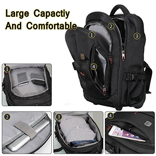 19” Rolling Carry-On Luggage Travel Duffel Bag For Men，Tsa Checkpoint ...