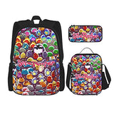 Slime Ran-Cher Backpack Set 3 Piece Slime Ran-Cher Lunch Bag With Pencil Case Double Shoulders Daypack For Boy Gril