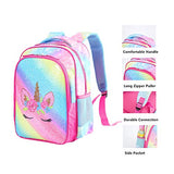 Reversible Sequin School Backpack Lightweight Little Kid Book Bag for Preschool Kindergarten Elementary (15", Rainbow Unicorn)