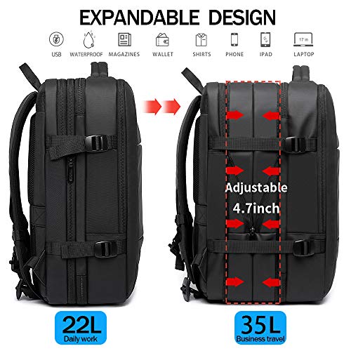 BANGE Travel Backpacks,Flight Approved Carry On Backpacks, 17-inch Laptop  Backpack for International Travel Bag,Weekender Luggage Backpack for Men