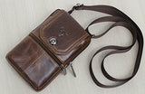 Waist Pack Travel Leather Messenger Bag Cellphone Phone Cases Pouch Holsters (92691 BROWN)