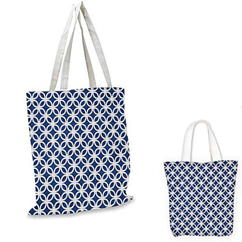 Navy canvas messenger bag Woven Marine Life Inspired Ropes in Square Shapes Geoemtric Grid Art