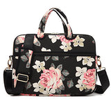 kayond Black Rose Canvas Fabric 13.3 inch Shoulder Bag