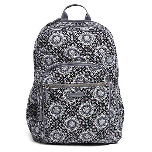 Vera Bradley Iconic XL Campus Backpack, Signature Cotton, Charcoal ...