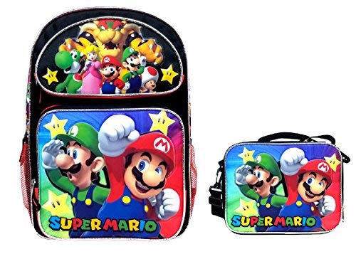 Super Mario Large Backpack Plus Matching Lunch Bag