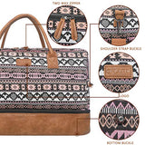 Oflamn Weekender Bag for Women Carry-On Luggage Bohemian style Duffle Bag Overnight Bags 3-4 Day' Travel Bags with Separated Shoes Compartment