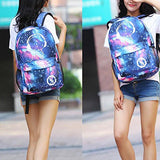 Lmeison Anime Cartoon Luminous Backpack with USB Charging Port and Lock &Pencil Case, Unisex