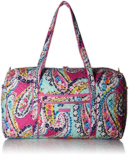 Designer Duffle Bag Luggage Travel With Old Flower Color Contrast