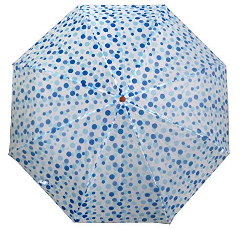 Elite America Compact Folding Umbrella, Polka Dot Prints, Pocket Size Umbrella, Small Umbrella