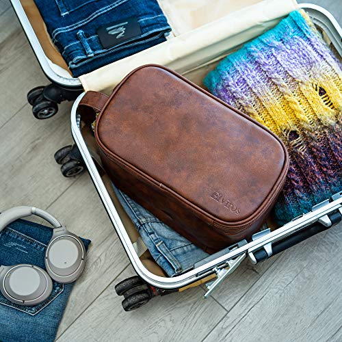 Luxury Leather Cosmetic Bags for Men Toiletry Bag Travel Shaving Dopp Kit  Toiletries Organizer Bag Women Makeup Case Pouch Purse