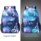 Lmeison Anime Cartoon Luminous Backpack with USB Charging Port and Lock &Pencil Case, Unisex