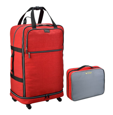 Biaggi Zipsak Micro-Fold Spinner Suitcase - 27-Inch Luggage - As Seen on Shark Tank - Red