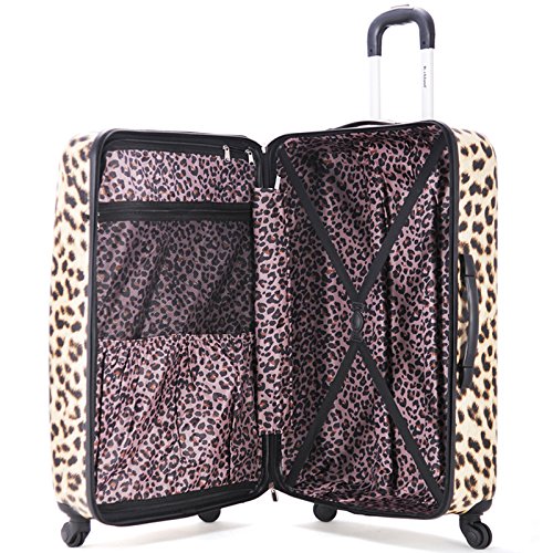 Rockland Luggage 3 Piece Upright Set, Leopard, Medium