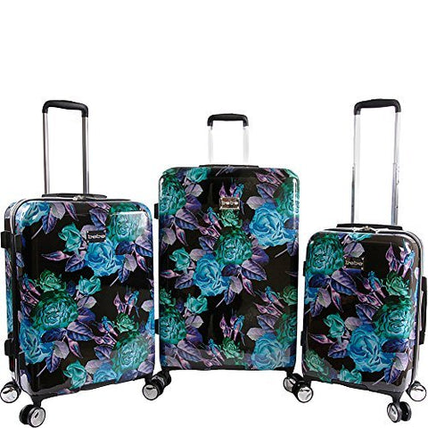 Bebe Teresa 3-Piece Hardside Luggage Set, Black Marble