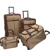 American Flyer Signature 4pc Softside Checked Luggage Set - Navy