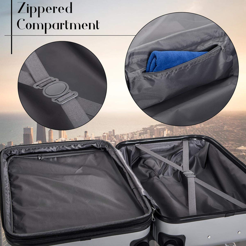Merax Travelhouse Luggage Set 3 Piece Expandable Lightweight Spinner ...